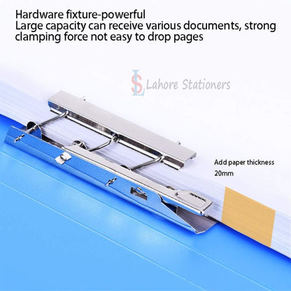 Double Lever Clip Plastic File Holder for Documents Cover A4 Size Punchless