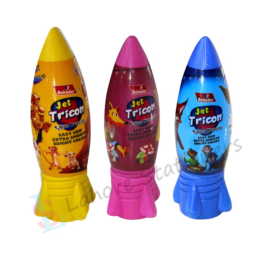 Bahadur Jet Tricon Color Pencils Jar New 24 Colors