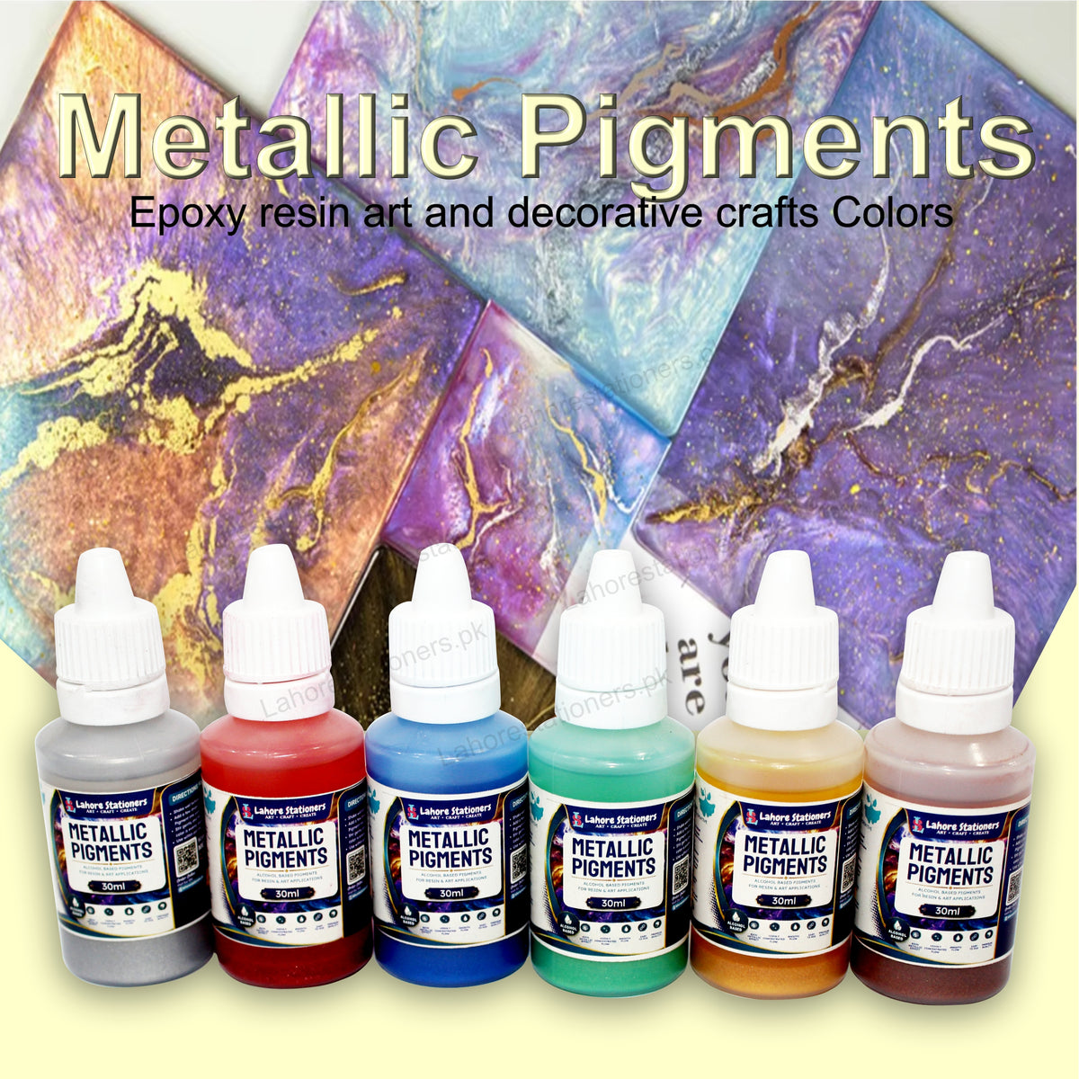 Metallic Pigments for Epoxy Resin 6 Colors, 30ml