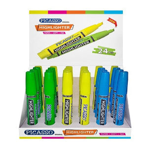 Picasso Highlighter Set  24 Pcs Fluorescent Highlighters Office & School Stationery Display Box