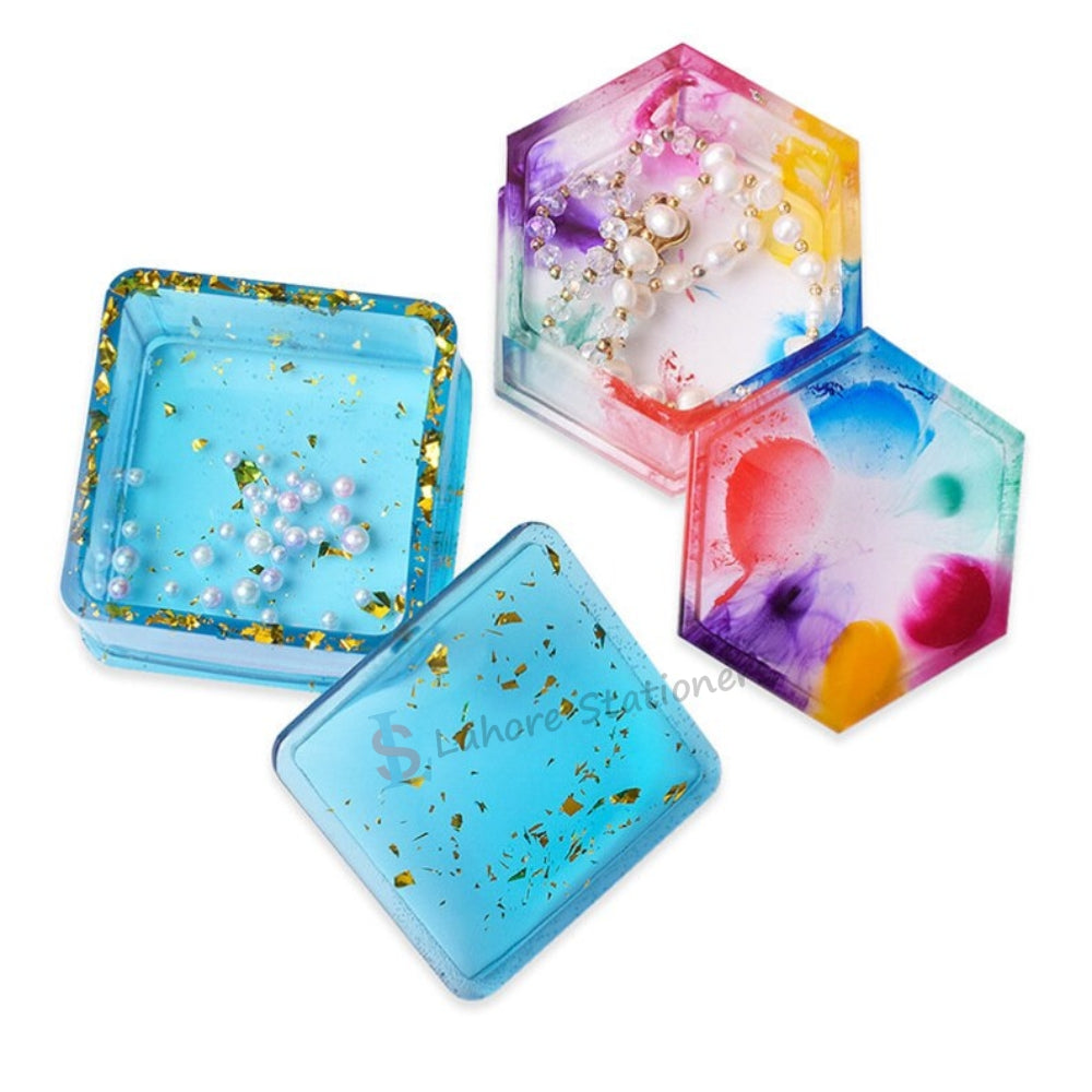 Square Shape Jewelry Storage Box Silicone Mold for Epoxy Resin, Candle Making, Concrete & Plaster DIY