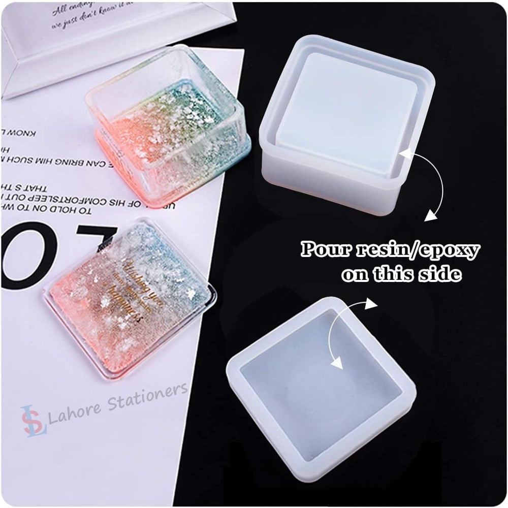 Square Shape Jewelry Storage Box Silicone Mold for Epoxy Resin, Candle Making, Concrete & Plaster DIY