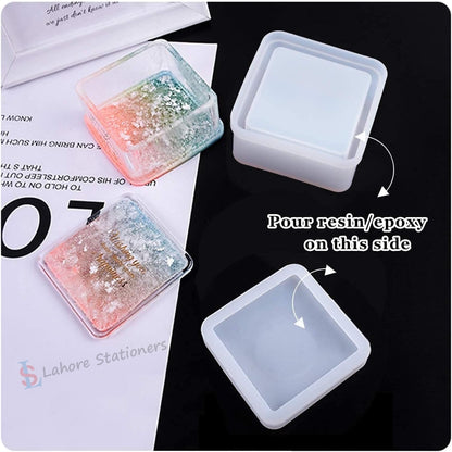 Square Shape Jewelry Storage Box Silicone Mold for Epoxy Resin, Candle Making, Concrete & Plaster DIY