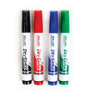 Dollar Dry Erase White Board Marker Round Tip  4 Colors Available