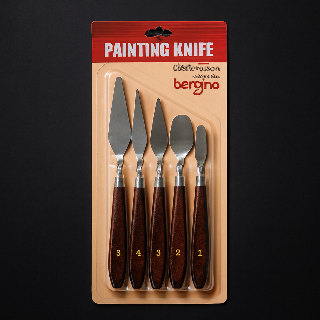 Bergino Painting Knife Set 5 Pcs Stainless Steel Artist Palette Knives