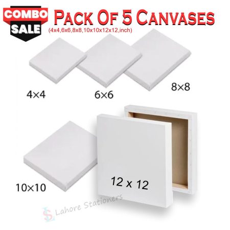 Combo Deal Pack of 5 Mix Small Size Painting Canvas Board
